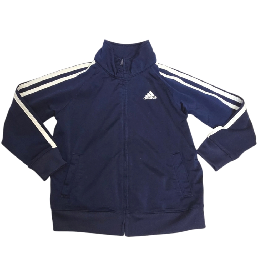 Adidas navy blue full zip youth jacket size 5